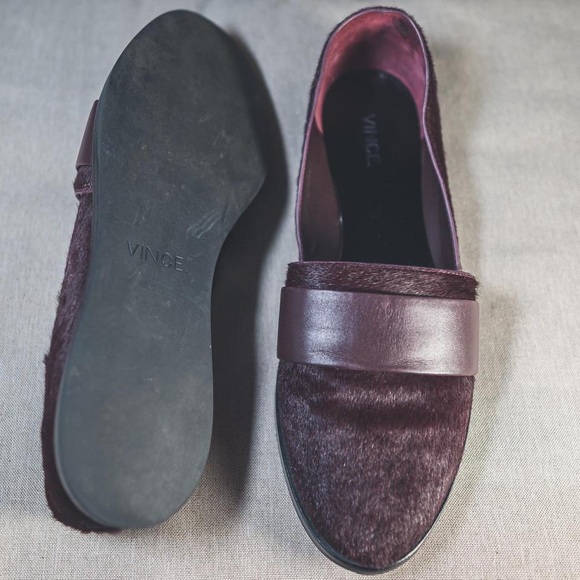 Burgundy Vince Genuine Calf Hair Flats - Picture 2 of 2